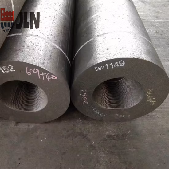 Eletrodo de grafite UHP400 UHP450 UHP500 UHP550 UHP600 com bico Eletrodo de grafite UHP para forno a arco Eaf